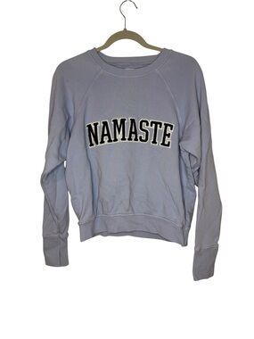 Spiritual Gangster Namaste Crewneck Sweater Blue Size Small